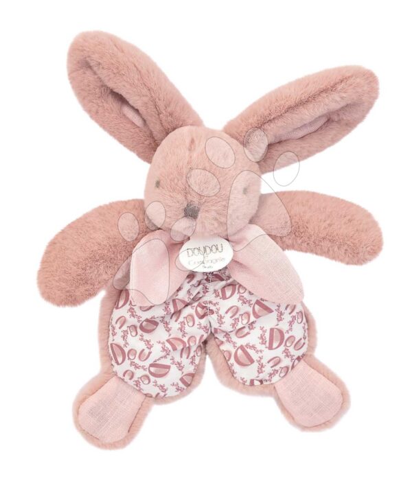 Plyšový zajíček k mazlení Bunny Comforter Pink Doudou et Compagnie v dárkovém balení růžový 18 cm od 0 měs