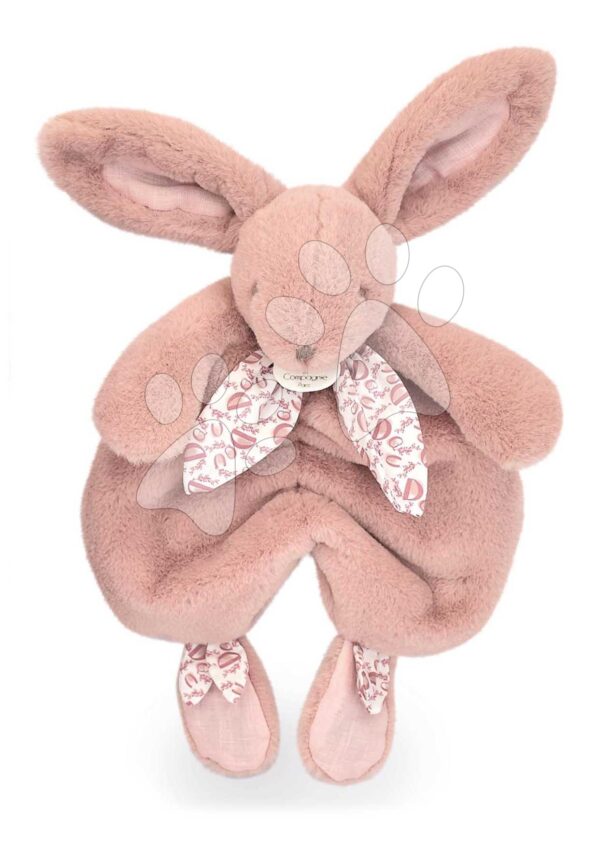 Plyšový zajíček k mazlení Bunny Comforter Pink Doudou et Compagnie v dárkovém balení růžový 29 cm od 0 měs