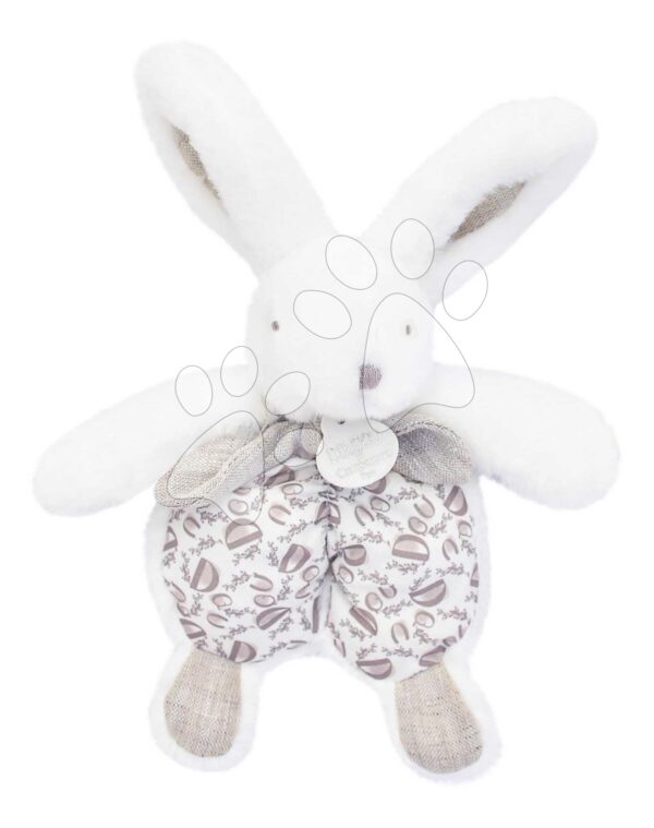 Plyšový zajíček k mazlení Bunny Comforter White Doudou et Compagnie v dárkovém balení bílý 18 cm od 0 měs