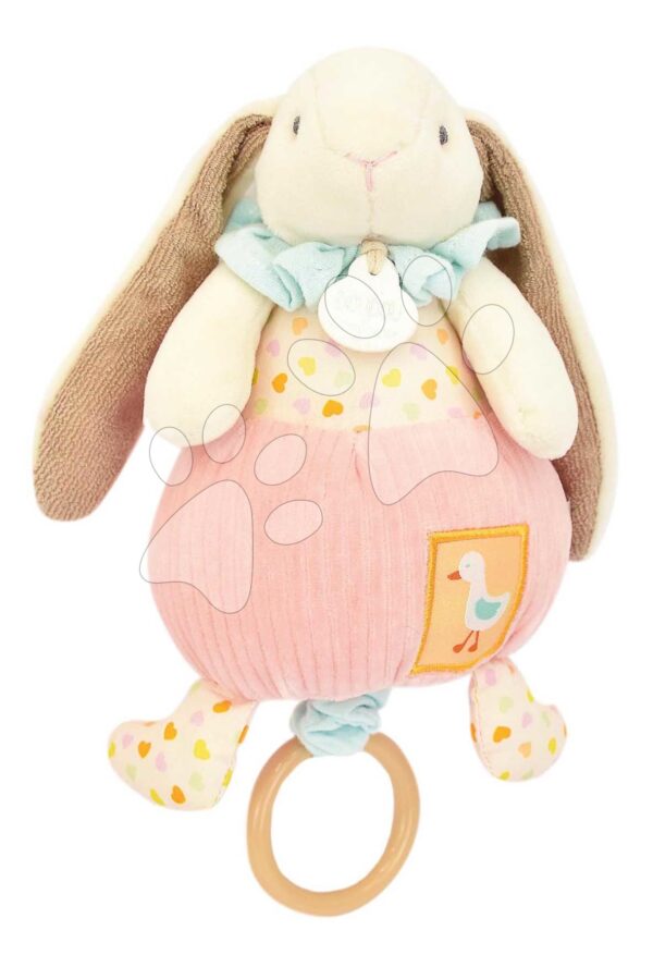 Plyšový zajíček s melodií Lapin Ciboulette Music Box Doudou et Compagnie v dárkovém balení 20 cm od 0 měs